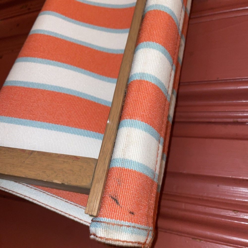 SOLBLEKT Stool, foldable eucalyptus, stripe orange - IKEA - Picture 15 of 16